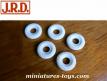 5 pneus 18/7 blancs et striés pour camions miniatures JRD du type Unic Hafa etc