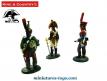 Un lot de 3 figurines de fantassins de l'empire en plomb de King Country au 1/30e