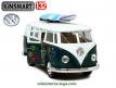 Le Combi Volkswagen type 2 de 1962 vert Love e Peace par Kinsmart au 1/32e