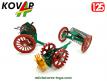 Le tracteur agricole Zetor et ses remorques outils miniatures par Kovap au 1/25e