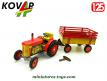 Le tracteur agricole Zetor et ses remorques outils miniatures par Kovap au 1/25e