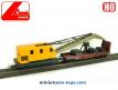 La grue ferroviaire et son wagon en miniature par Lima au H0 HO a réparer