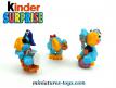 Un ensemble de 3 Perroquets Pirates en figurines plastique par Ferrero Kinder Surprise