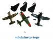 Un lot de 3 chasseurs de la seconde guerre mondiale en métal au 1/72e incomplets