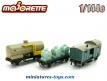 Les trois wagons miniatures de Majorette Rail Route au 1/143e incomplets