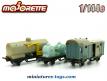 Les trois wagons miniatures de Majorette Rail Route au 1/143e incomplets