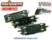 Les trois wagons miniatures de Majorette Rail Route au 1/143e incomplets