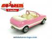 Le cabriolet Peugeot 205 CTI rose AéroBics en miniature par Majorette au 1/53e