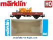Le wagon plat DB porte Bulldozer en miniature Marklin au HO
