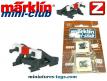 Les 2 rails heurtoirs de fin de voies ferroviaires par Marklin Mini-Club éch Z HO