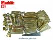 Un lot de 82 rails ferroviaires en métal 3 voies de Marklin au H0 HO
