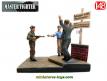 Le diorama avec 3 figurines Libération de Paris 1944 au 1/48e 