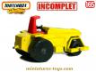 Le rouleau compresseur Rod Roller miniature de Matchbox au 1/65e incomplet