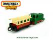 La locomotive diesel et sa voiture voyageurs miniature de Matchbox au 1/100e