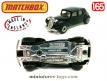 La Citroën 15cv Traction avant en miniature de Matchbox England au 1/66e