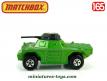 Le Scout car Matchbox Rolamatics vert métal a tourelle en miniature au 1/65e