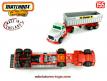 Le Ford LTS et sa semi remorque benne miniature de Matchbox au 1/55e