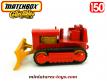 Le bulldozer Case tractor rouge miniature de Matchbox King-Size au 1/50e