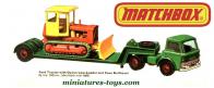 Les deux chenilles vertes du Bulldozer Caterpillar miniature Matchbox King Size