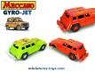 Le coffret de deux Renault 4L miniatures explosives Meccano Gyro-Jet incomplet