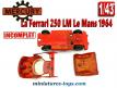 La Ferrari 250 LM Le Mans 1964 en miniature par Mercury au 1/43e incomplète