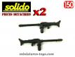 Lot de 2 mitrailleuses allemandes Solido au 1/50e type Mg 34/42 en résine noire