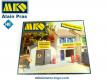 Le garage Valem et sa station service miniature en kit de MKD au H0 1/87e