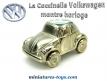 La Coccinelle Volkswagen montre horloge en miniature chrome au 1/65e