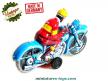 La moto miniature allemande bleue en métal réalisée a la façon d'un jouet ancien