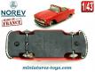 La Simca plein-ciel rouge en miniature Norev au 1/43e incomplète