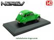 La 2cv 6 Citroën verte de 1974 en miniature par Norev au 1/43e