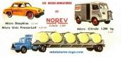 Le tracteur Unic ZU 120 et sa semi France lait miniature Norev au HO 1/86e