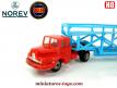 Le tracteur Unic ZU 120 et sa semi transport de voitures par Norev au 1/86e