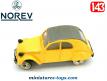 La Citroën 2cv AZ Luxe Servo direction jaune en miniature Norev au 1/43e