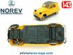 La Citroën 2cv AZ Luxe Servo direction jaune en miniature Norev au 1/43e