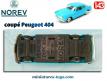 Le coupé Peugeot 404 en miniature par Norev au 1/43e