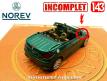 La Peugeot 206 CC Roland Garros miniature par Norev au 1/43e incomplète