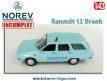 La Renault 12 Break Gendarmerie en miniature par Norev au 1/43e incomplète
