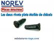 Les deux rivets plats étoilés de châssis pour les véhicules miniatures Norev