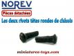 Les deux rivets têtes rondes pour les châssis de véhicules miniatures Norev