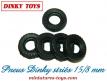Les 5 pneus Dinky Toys 15/8 noirs et striés pour votre Jeep Dinky Toys miniature