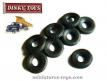 8 Pneus Dinky Toys 21/8 noirs a bande ronde pour vos camions Dinky