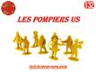 Un ensemble de 8 figurines pompiers américains en plastique au 1/32e