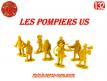 Un ensemble de 8 figurines pompiers américains au 1/32e en plastique