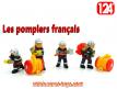 Un ensemble de 4 figurines de Pompiers français en plastique au 1/24e