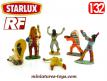 Un lot de 6 indiens en figurines plastique RF et Starlux au 1/32e incomplets