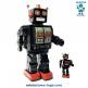 Le robot jouet Grand électron noir en métal de style ancien vintage Tin Toys