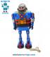 Le robot astronaute jouet bleu de style ancien vintage reproduit en métal