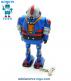 Le robot astronaute jouet bleu de style ancien vintage reproduit en métal