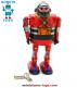 Le robot astronaute jouet rouge de style ancien vintage reproduit en métal